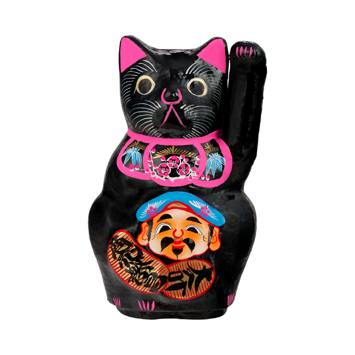 招き猫 黒 40cm(左手)