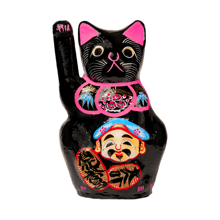 招き猫 黒 40cm(右手)