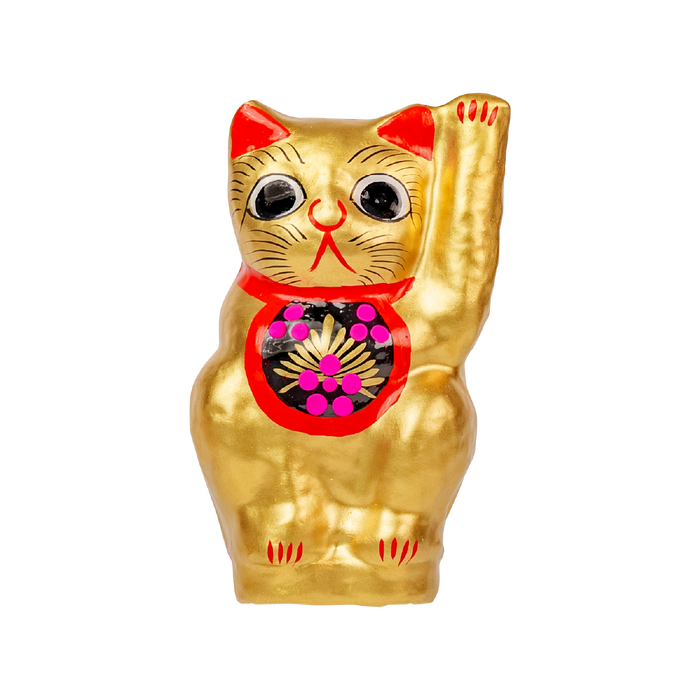 招き猫 金 14cm(左手)