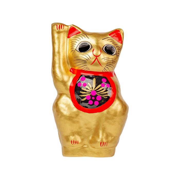 招き猫 金 14cm(右手)