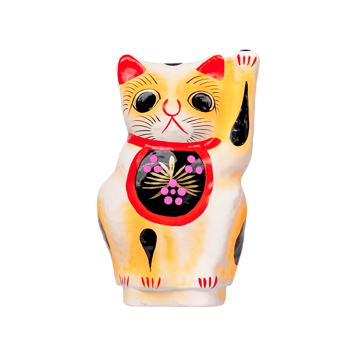 招き猫 白 14cm(左手)