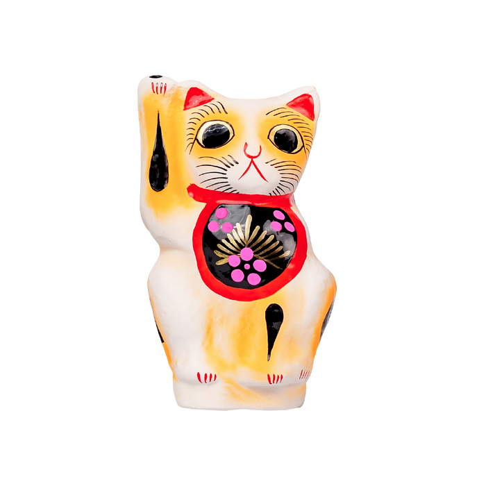 招き猫 白 14cm(右手)