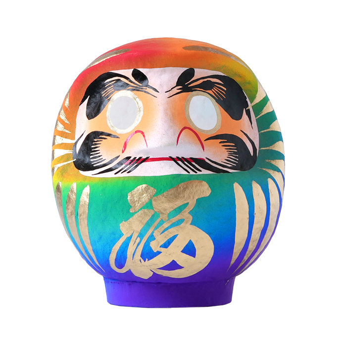 Feliz arcoirbow daruma 12cm