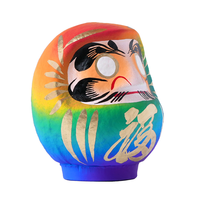 Feliz arcoirbow daruma 12cm