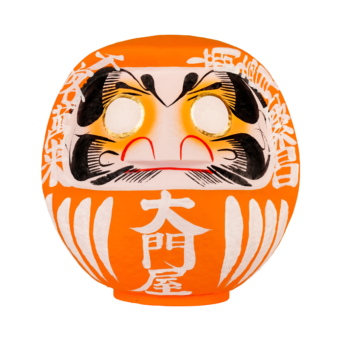 カラー名入れだるま オレンジ【ご家庭用】